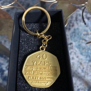 40th birthday key chain